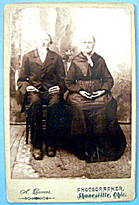 American Gothic Cabinet Photo - Ohio Frontier Couple