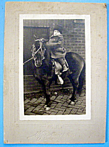 Horse Play - Cabinet Photo Of Child On A Pony