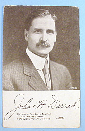 John H. Darrah Candidate For State Senator Postcard