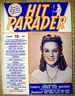 Hit Parader Magazine March 1945 Deanna Durbin Cover