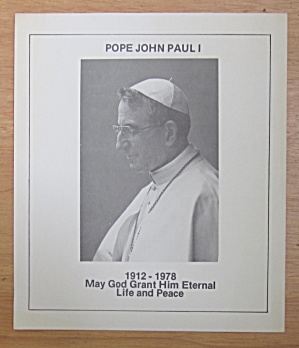 Pope John Paul I Memorial Handbill 1978