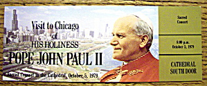 Pope John Paul Ii Concert Ticket October 5, 1979