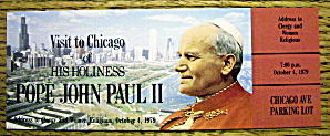 Pope John Paul Ii Concert Ticket October 4, 1979