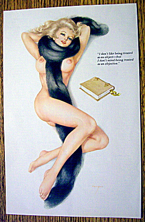 Alberto Vargas Pin Up Girl October 1970 Woman & Fur