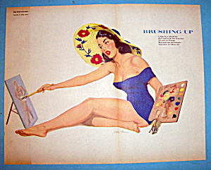 Esquire Pin Up Girl November 1952 Brushing Up (E. Chan)