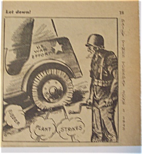 Political Cartoon - June 1, 1943 War Effort - Let Down