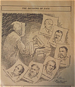 Political Cartoon - April 1945 Death Thrusts Truman