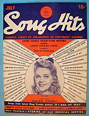 Song Hits July 1940 Alice Faye