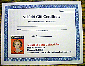 A Date In Time $100 Gift Certificate