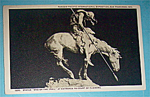 End Of The Trail Statue At Court Of Flowers Postcard