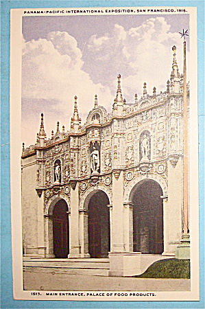 Main Entrance, Palace Of Food Products Postcard