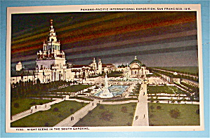 Night Scene In The South Gardens Postcard-pan Pac Expo