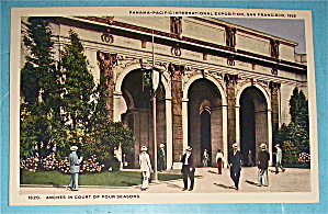 Arches In Court Of Four Seasons Postcard (Pan Pac Expo)