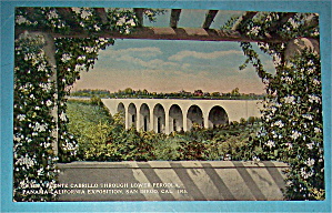 Puente Cabrillo Through Lower Pergola Postcard