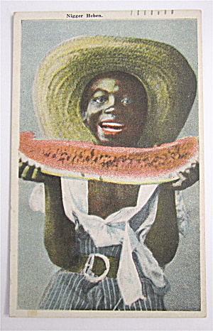 Black Woman Eating Watermelon Postcard