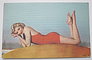 Woman Laying And Posing Postcard