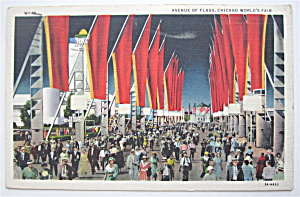 Avenue Of Flag Postcard, Chicago World's Fair