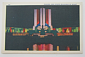 Federal And States Buildings At Night Postcard