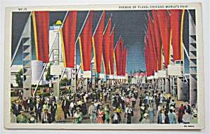 Avenue Of Flags, Chicago World's Fair Postcard