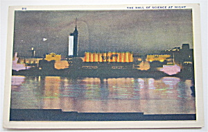 The Hall Of Science At Night, Chicago Fair Postcard