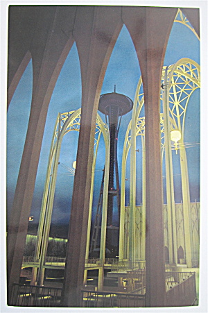 Space Needle Thru Arches, Seattle World's Fair Postcard