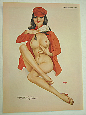 Alberto Vargas-pin Up Girl-june 1973-woman With Fan