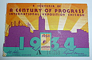 1933-34 Century Of Progress Chicago Expo Ticket