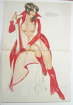 Alberto Vargas Pin Up Girl March 1970 Woman In Red