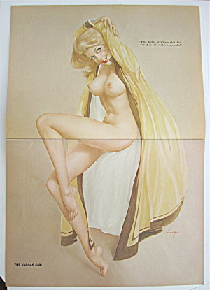 Alberto Vargas Pin Up Girl August 1972 Lady In Yellow