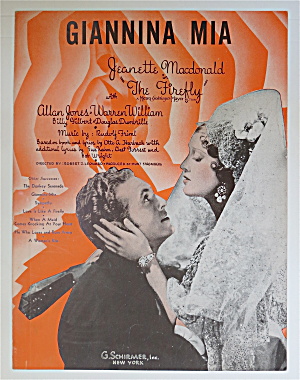 1940 Giannina Mia Sheet Music W/ Jeanette Macdonald