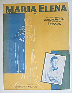 1941 Maria Elena Sheet Music With Tony Pastor