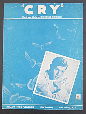 1951 Cry Sheet Music With Johnnie Ray Cover
