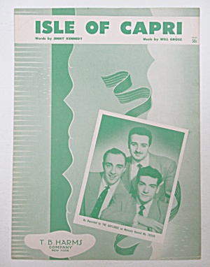 1934 Isle Of Capri Sheet Music (Gaylords Cover)