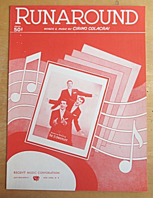 Sheet Music For 1954 Runaround The 3 Chuckles