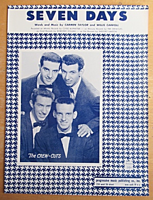 Sheet Music For 1956 Seven Days The Crew Cuts Cover