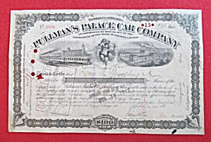 Pullman Palace Car Co Rr Boston Stock Certificate 1895