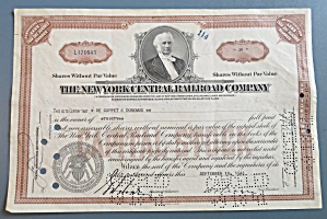 1941 New York Central Railroad Co Stock Certificate
