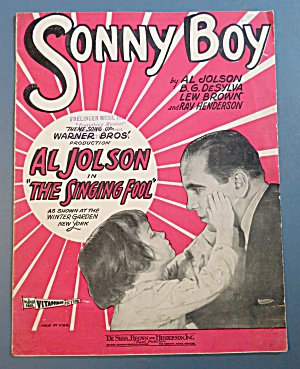 1928 Sonny Boy Sheet Music Al Jolson Cover