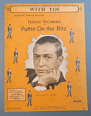 1929 With You Sheet Music Harry Richman Cover
