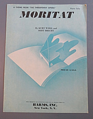 1956 Moritat Sheet Music Kurt Weill & Bert Brecht