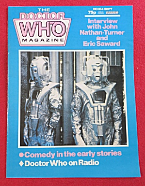 Doctor (Dr) Who Magazine September 1985 Turner/saward