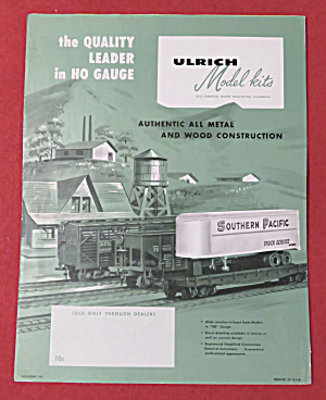 Ulrich Model Railroad Train Model Kits Catalog 1950's