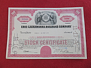 1964 Erie-lackawanna Railroad Co Stock Certificate