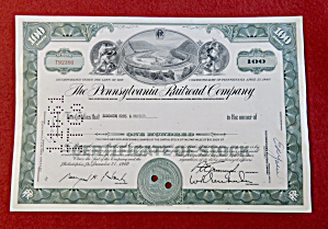 1960 Pennsylvania Railroad Company Stock Certificate