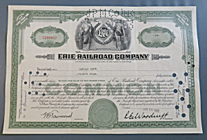 1952 Erie Railroad Company Stock Certificate