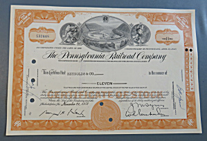 1958 The Pennsylvania Railroad Co Stock Certificate