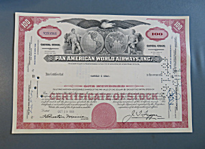 1959 Pan American World Airways Inc Stock Certificate