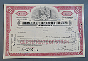 1971 International Telephone & Telegraph Certificate