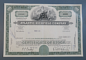 1971 Atlantic Richfield Company Stock Certificate