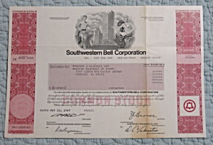 1987 Southwestern Bell Corp. Stock Certificate